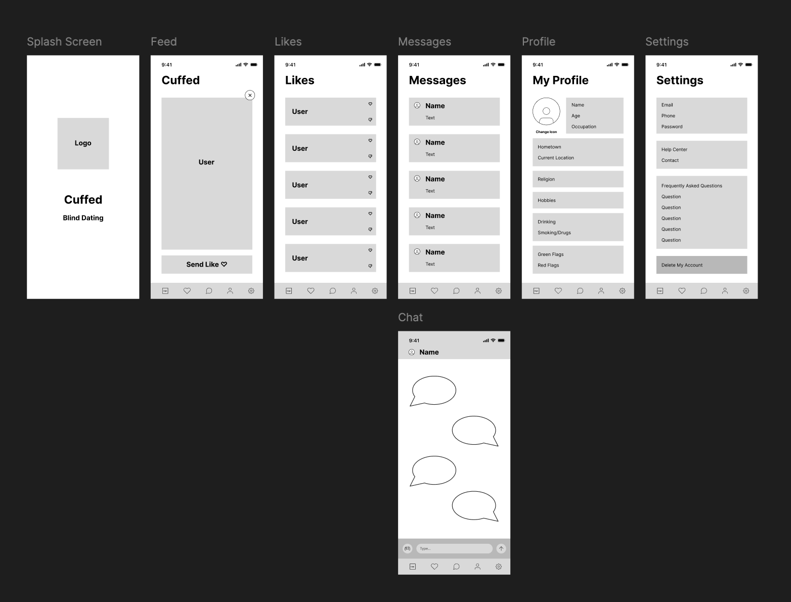 Lo-Fi Prototype of Cuffed